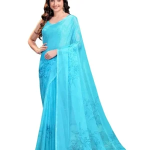 Garden Vareli floral print chiffon saree for women