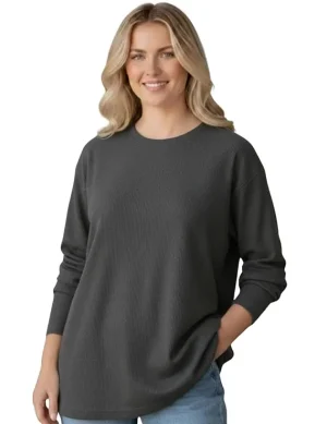 Mack Jonney Women's Cotton Striped T-Shirt with Regular Fit and Full Sleeves